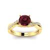 Garnet Ring Yellow Gold Round Novia