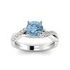 Aquamarine White Gold Round Engagement Ring Novia
