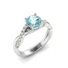 Aquamarine White Gold Round Engagement Ring Novia
