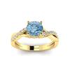Aquamarine Yellow Gold Round Engagement Ring Novia