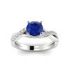 Blue Sapphire White Gold Round Engagement Ring Novia