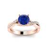 Blue Sapphire Rose Gold Round Engagement Ring Novia