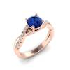 Blue Sapphire Rose Gold Round Engagement Ring Novia