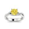Yellow Sapphire White Gold Round Engagement Ring Novia