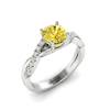 Yellow Sapphire White Gold Round Engagement Ring Novia