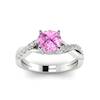 Pink Sapphire White Gold Round Engagement Ring Novia