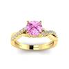 Pink Sapphire Yellow Gold Round Engagement Ring Novia
