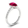 Pear Shape Ruby Solitaire Engagement Ring in White Gold
