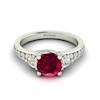 6mm Ruby with Conflict-free Diamonds on 18k White Gold