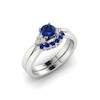 Blue Ceylon Sapphires and Diamonds on 18k White Gold Bands