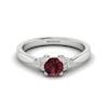 Garnet Brilliant Cut Engagement Ring set in 18k White Gold Jasmine