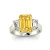 Yellow Sapphire Emerald Cut Engagement Ring