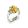 Yellow Sapphire Emerald Cut Engagement Ring
