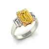 Emerald Cut Yellow Sapphire Engagement Ring Two Tone