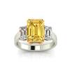 Emerald Cut Yellow Sapphire Engagement Ring Two Tone