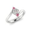 Diamond Twisted Engagement Ring Solemna in White Gold 