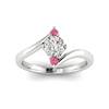 Diamond Twisted Engagement Ring Solemna in White Gold 