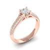 Diamond Vintage Engagement Ring Charlotte with dual Diamond Channels in Rose Gold 