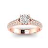 Diamond Vintage Engagement Ring Charlotte with dual Diamond Channels in Rose Gold 