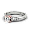 Two tone colour accented Diamond Engagement Ring Bluebird in Platinum 