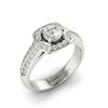 Halo Diamond Engagement Ring Dragoneye with Double Diamond Channels in White Gold 