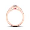 Diamond Halo Engagement Ring Dragoneye with Double Diamond Channels in Rose Gold 