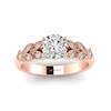 White Sapphire Victorian Engagement Ring Corsage in Rose Gold 