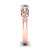 White Sapphire Victorian Engagement Ring Corsage in Rose Gold 