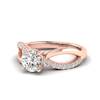 Split band White Sapphire Engagement Ring Meera in Rose Gold 