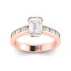 Emerald cut Diamond Engagement Ring Messardi in Rose Gold 