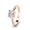 Diamond Floral Engagement Ring Tulip in Rose Gold 