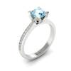 Rose Gold Aquamarine Floral Engagement Ring Tulip