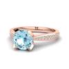 Rose Gold Aquamarine Floral Engagement Ring Tulip