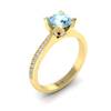 Yellow Gold Aquamarine Floral Engagement Ring Tulip