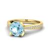 Yellow Gold Aquamarine Floral Engagement Ring Tulip