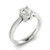 Diamond Brilliant Engagement Ring Seychelles with Diamond Accented Prongs in White Gold 