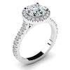 White Sapphire Halo Engagement Ring Bello in White Gold