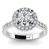 White Sapphire Halo Engagement Ring Bello in White Gold