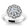 Diamond Halo Engagement Ring Bohemian in White Gold