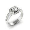 Halo Diamond Engagement Ring Dragoneye with Double Diamond Channels in Platinum 
