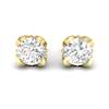 White Topaz Yellow Gold Coated Tulip Stud Earrings