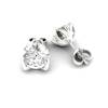White Topaz White Gold Coated Tulip Stud Earrings