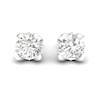 White Topaz White Gold Coated Tulip Stud Earrings