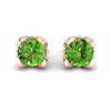 Peridot Rose Gold Coated Tulip Stud Earrings