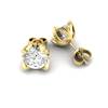 White Sapphire Earrings Yellow Gold Tulip Design