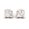 White Sapphire Earrings Rose Gold Tulip Design