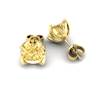 Yellow Sapphire Earrings Yellow Gold Tulip Design