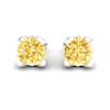Yellow Sapphire Earrings White Gold Tulip Design