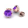 Amethyst Rose Gold Coated Gumnut Stud Earrings