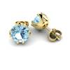 Blue Topaz Yellow Gold Coated Gumnut Stud Earrings